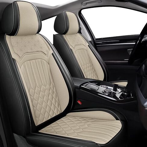 Car Seat Covers Full Set Fit for Honda Accord 2007-2017 Waterproof Breathable Leather Seat Protector with Airbag Compatible Automotive 5 Seat Cushions Cover(Black&Dark Grey) in Saudi Arabia