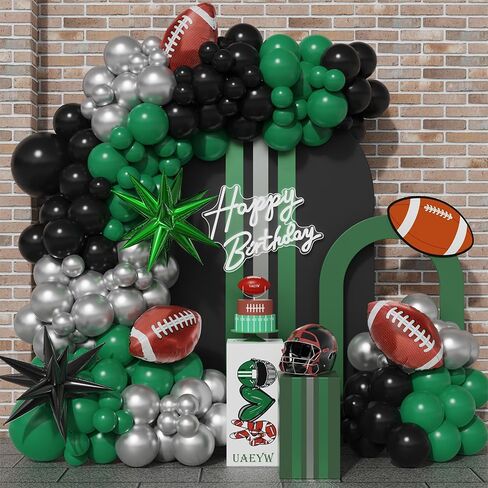 144Pcs Video Game Balloon Arch Garland Kit Green Black Silver Explosion Star Game Controller Mylar Balloons for Boys Kids Game On Level Favor Theme Birthday Party Decorations in Saudi Arabia