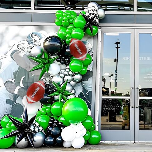 144Pcs Video Game Balloon Arch Garland Kit Green Black Silver Explosion Star Game Controller Mylar Balloons for Boys Kids Game On Level Favor Theme Birthday Party Decorations in Saudi Arabia