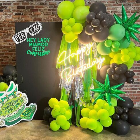 144Pcs Video Game Balloon Arch Garland Kit Green Black Silver Explosion Star Game Controller Mylar Balloons for Boys Kids Game On Level Favor Theme Birthday Party Decorations in Saudi Arabia