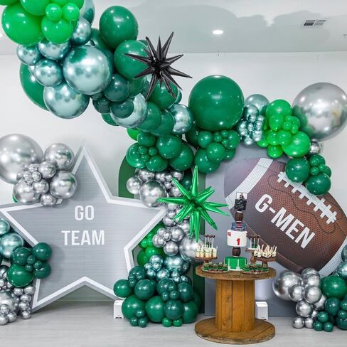 144Pcs Video Game Balloon Arch Garland Kit Green Black Silver Explosion Star Game Controller Mylar Balloons for Boys Kids Game On Level Favor Theme Birthday Party Decorations in Saudi Arabia
