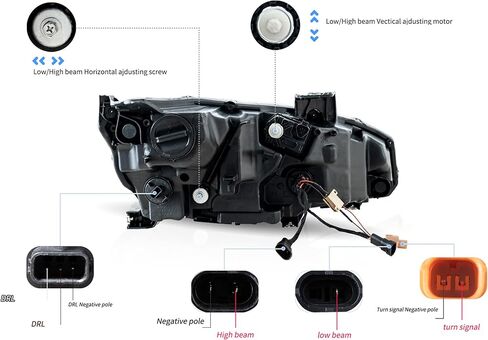 VLAND LED Headlight Assembly Fit for 2016-2021 10th Gen Honda Civic DRL with Startup Animation in Kuwait