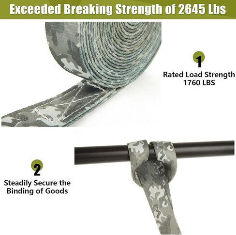 4 Pcs 1 Inch Ratchet Straps Heavy Duty 20ft Tie Down Straps Ratchet with Hooks, 2645 LBS Break Strength, Black Cargo Ratcheting Straps for Motorcycle Straps Tie Downs, Trucks in Saudi Arabia
