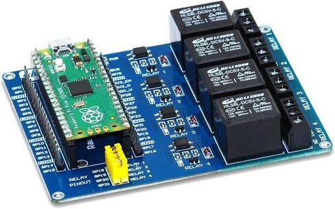 Raspberry Pi Pico Board with Raspberry Pi Pico Relay Board, Multi-purpose Relay Board Control up to 4 Appliances Raspberry Pi Pico Kit in Saudi Arabia
