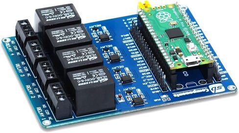 Raspberry Pi Pico Board with Raspberry Pi Pico Relay Board, Multi-purpose Relay Board Control up to 4 Appliances Raspberry Pi Pico Kit in Saudi Arabia