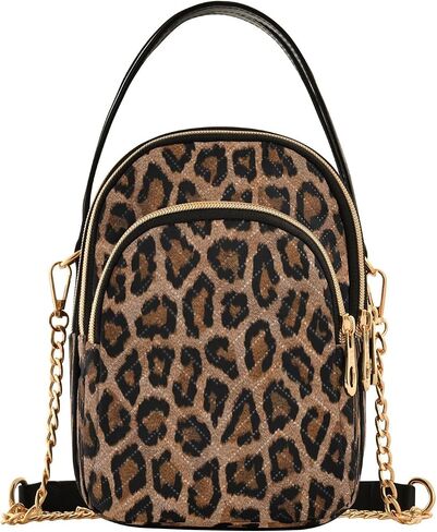 senya Pink Black Leopard Crossbody Handbags for Women Casual Leather Shoulder Phone Purse in Saudi Arabia