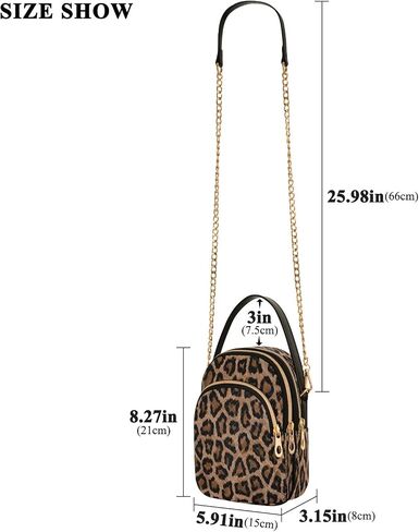senya Pink Black Leopard Crossbody Handbags for Women Casual Leather Shoulder Phone Purse in Saudi Arabia