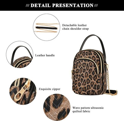 senya Pink Black Leopard Crossbody Handbags for Women Casual Leather Shoulder Phone Purse in Saudi Arabia