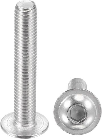 مسامير غطاء مقبس رأس ذات حواف من uxcell، برغي محرك مقبس سداسي M8x60mm، 304 مسامير تثبيت من الفولاذ المقاوم للصدأ، برغي آلة ملولب بالكامل 10 قطع in Kuwait