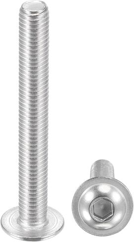 مسامير غطاء مقبس رأس ذات حواف من uxcell، برغي محرك مقبس سداسي M8x60mm، 304 مسامير تثبيت من الفولاذ المقاوم للصدأ، برغي آلة ملولب بالكامل 10 قطع in Kuwait