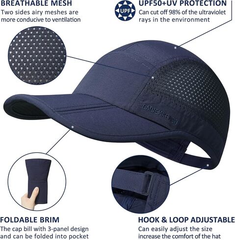 GADIEMKENSD Mens Folding Outdoor Hat Long Brim UPF 50+ Sun Protection in Kuwait