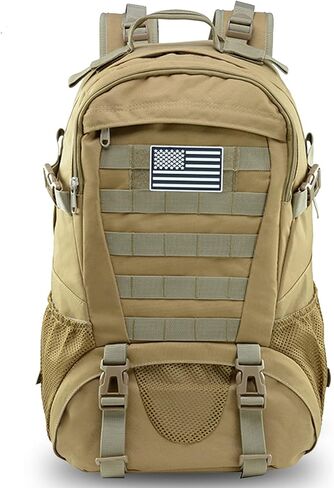 Jueachy Tactical Backpack for Men Hiking Day Pack Molle Military Rucksack Waterproof 30L EDC Bag with USA Flag Patch in Saudi Arabia