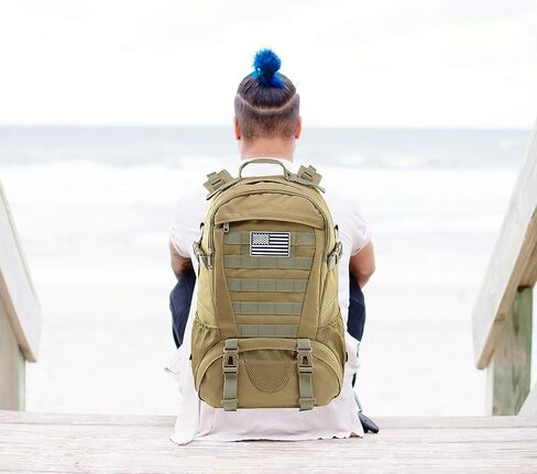 Jueachy Tactical Backpack for Men Hiking Day Pack Molle Military Rucksack Waterproof 30L EDC Bag with USA Flag Patch in Saudi Arabia