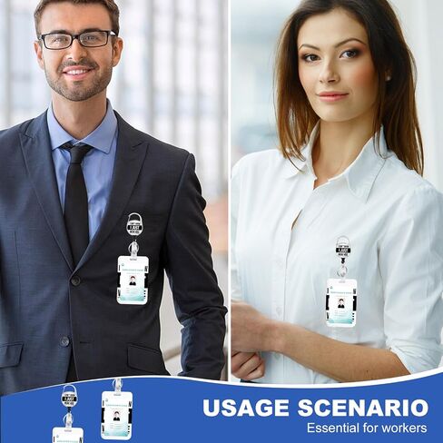 Back&Body Hurts ID Badge Holder with Clip Badge Reels Retractable Heavy Duty, Retractable Badge Holders Reels，Id Badge Holders Retractable for School Office Men Women Teen Kids in Saudi Arabia
