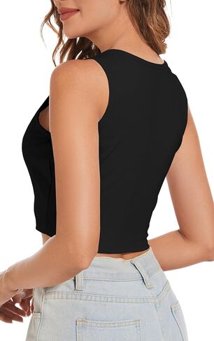Tank Top for Women 2024 Womens Summer Tops Sexy Crew Neck Tank Tops for Women Sleeveless Tops for Women in Saudi Arabia