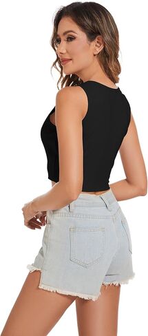 Tank Top for Women 2024 Womens Summer Tops Sexy Crew Neck Tank Tops for Women Sleeveless Tops for Women in Saudi Arabia