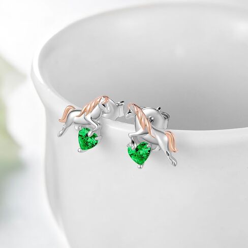 Horse Earrings for Women 925 Sterling Silver Horse Earrings Cute Animal Horse Earrings Jewelry Gifts for Women in Kuwait
