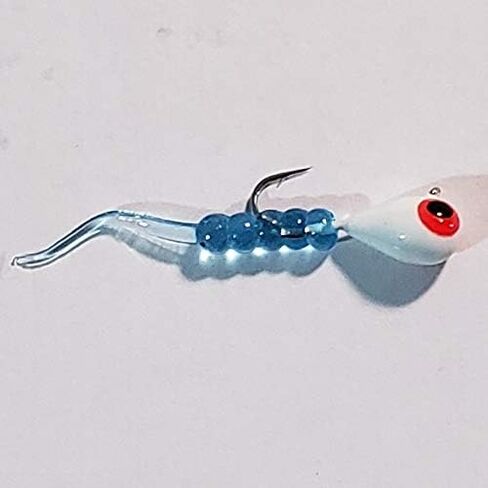 Tungsten Ice Jigs 4 Pack with Scented Waxie Plastics – Glow in The Dark in Saudi Arabia
