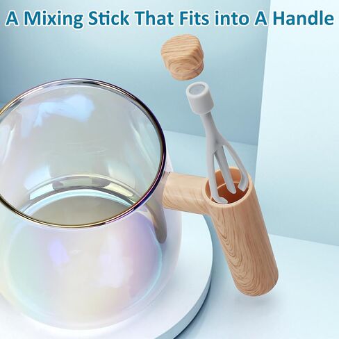 Self Stirring Coffee Mug, Glass Electric Self Mixing Cup with Lid & Handle, 400ml Auto Self Stirring Cup To Stir Coffee, Mixed Milk, Powder (Need 2*AAA Battery) in Saudi Arabia