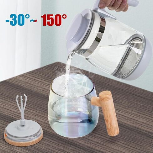 Self Stirring Coffee Mug, Glass Electric Self Mixing Cup with Lid & Handle, 400ml Auto Self Stirring Cup To Stir Coffee, Mixed Milk, Powder (Need 2*AAA Battery) in Saudi Arabia
