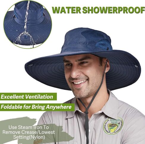 Wide Brim Fishing Sun Hat for Men Women, UPF 50+ Waterproof Bucket Boonie Hat Hiking Camping Safari Garden Beach in Saudi Arabia
