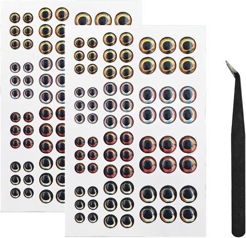 2D/3D/4D/5D Fishing Eyes Oval Pupil Fishing Lure Eye for Making Fishing Lure and Fly Tying in Kuwait