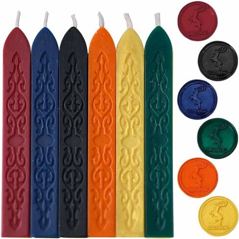 6 قطع من أعواد ختم الشمع مع الفتيل - شمعة شمع لتزيين بطاقة شكر ودعوة الزفاف على شكل ظرف in Kuwait