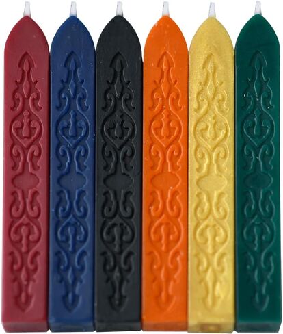 6 قطع من أعواد ختم الشمع مع الفتيل - شمعة شمع لتزيين بطاقة شكر ودعوة الزفاف على شكل ظرف in Kuwait