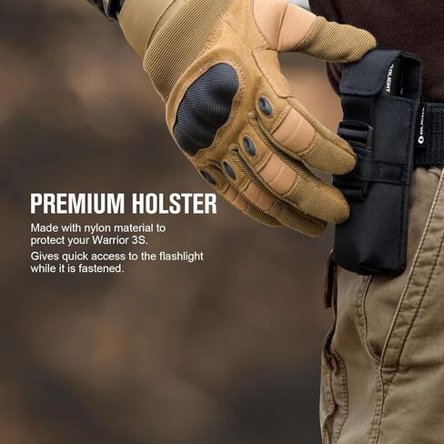 مصباح يدوي تكتيكي قابل لإعادة الشحن بقوة 2300 لومن من OLIGHT Warrior 3S، ضوء ساطع LED مدمج مزدوج المفاتيح مع مستشعر القرب، مدعوم ببطارية مخصصة للطوارئ وEDC والبحث (OD Green) in Kuwait