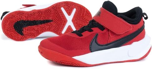 Nike Team Hustle D 10 (PS) بيج كيدز 3 سنوات أحمر/أسود in Saudi Arabia