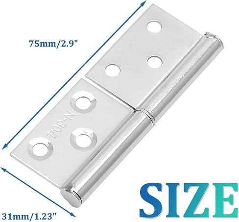 Yoohey 4PCS Flag Hinges 2.5 Inch Lift Off Hinge 304 Stainless Steel Door Hinges in Saudi Arabia