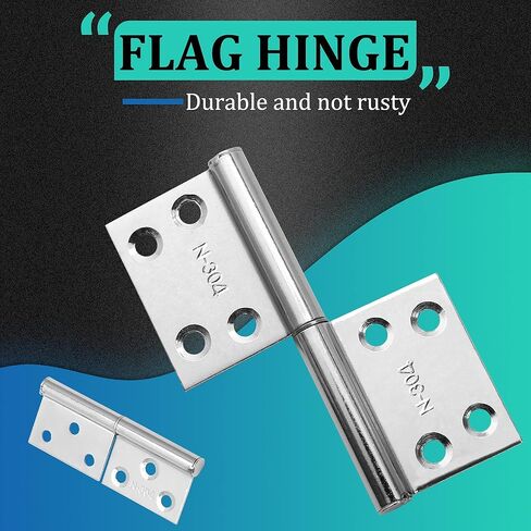 Yoohey 4PCS Flag Hinges 2.5 Inch Lift Off Hinge 304 Stainless Steel Door Hinges in Saudi Arabia
