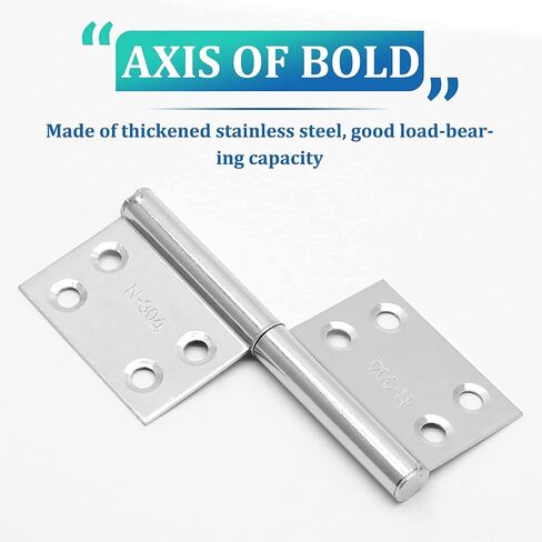 Yoohey 4PCS Flag Hinges 2.5 Inch Lift Off Hinge 304 Stainless Steel Door Hinges in Saudi Arabia