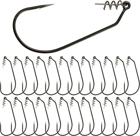 Reaction Tackle Swimbait Hooks for Bass Fishing - Soft Plastic Fishing Hooks with Centering Spring pin for Soft Plastic Swim Baits and Worm Lure Baits in Kuwait