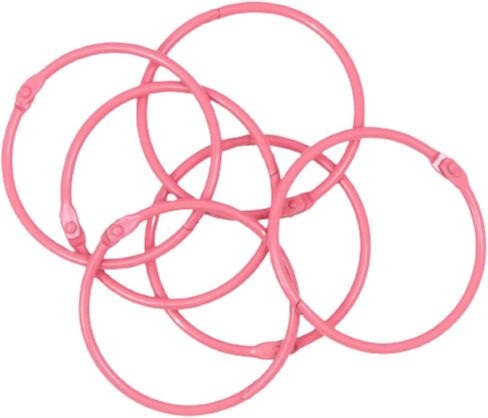 Craftelier - Set of 6 Metal Binding Rings for Scrapbooking, Card Making and other Craft Projects | Rings for Photo Albums, Notebooks or Diaries | Size Ø 60 mm - Rose Gold Colour in Saudi Arabia