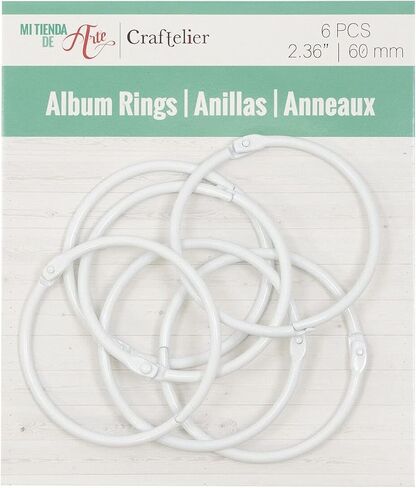 Craftelier - Set of 6 Metal Binding Rings for Scrapbooking, Card Making and other Craft Projects | Rings for Photo Albums, Notebooks or Diaries | Size Ø 60 mm - Rose Gold Colour in Saudi Arabia