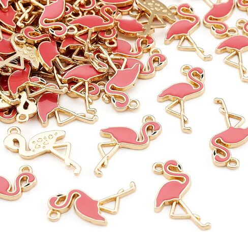 Beadthoven 100pcs Enamel Charms Pendants Bulk Multiple Styles Enamel Charms for Jewelry Making Red Apple Fruites Flamingo Flower Ladybugs Heart for Bracelets Necklace Earrings Making DIY Accessory in Saudi Arabia