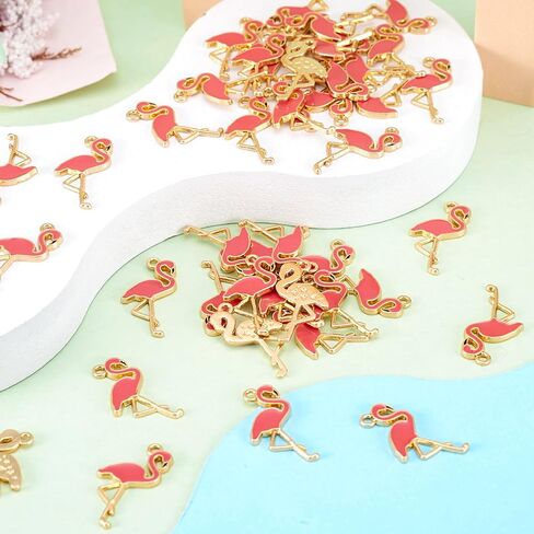 Beadthoven 100pcs Enamel Charms Pendants Bulk Multiple Styles Enamel Charms for Jewelry Making Red Apple Fruites Flamingo Flower Ladybugs Heart for Bracelets Necklace Earrings Making DIY Accessory in Saudi Arabia