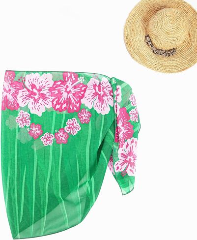 MissShorthair Sarong Coverups for Swimwear Women Bathing Wrap Short Floral Beach Chiffon Green Midi Bikini Swimsuit in Saudi Arabia