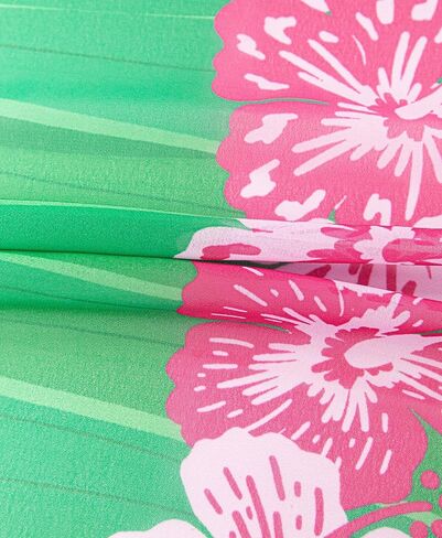 MissShorthair Sarong Coverups لملابس السباحة النسائية الاستحمام التفاف قصيرة الأزهار الشاطئ الشيفون الأخضر ميدي بيكيني ملابس السباحة in Kuwait