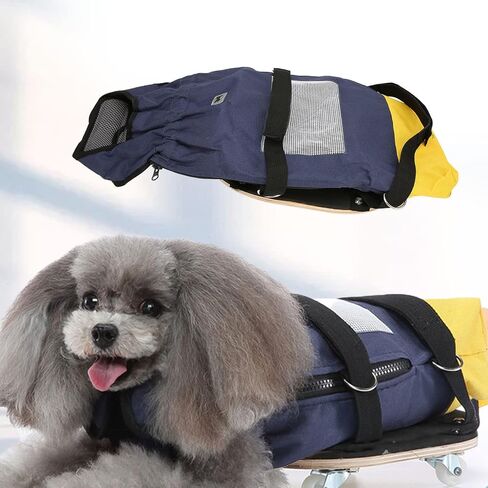 Zerodis Dog Drag Bag,Oxford Cloth Pet Wheelchair Paralyzed Dog Wheelchair Dog Tow Bag Dog Rehabilitation Scooter for Small Dog Cat Your Pet Chest and Limbs (M(Suitable for 4‑6kg/8.8‑13.2lb)) in Saudi Arabia