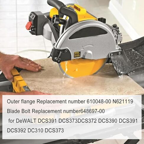 غسالة بمشبك خارجي من الفولاذ 61004800، مع مسمار شفرة منشار دائري 648697-00، مع مفتاح ربط مطابق مناسب لآلات القطع DEWALT DCS372 DCS390 DCS391 DCS392 DC310 DCS373 in Kuwait