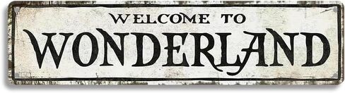 مرحبًا بكم في علامة Wonderland لديكور غرفة النوم، علامة رعب مقاس 16 × 4 بوصة للمسكن، ديكور غرفة المراهقين، ديكور غرفة ساحرة، ديكور غرفة Emo للمنزل، المزرعة، البار، المقهى، المرآب، هدية داخلية وخارجية (B74) in Kuwait