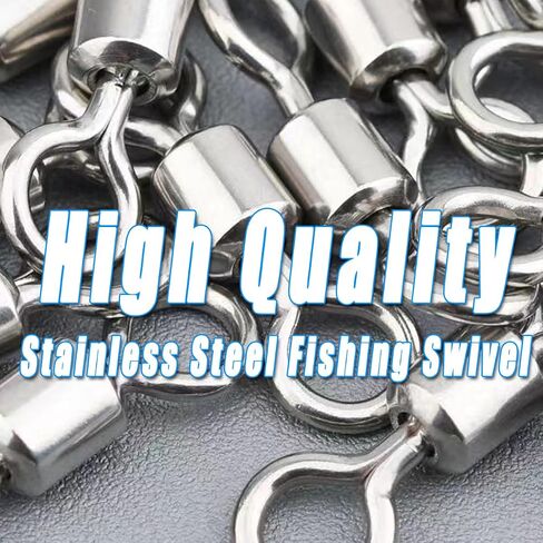 250pcs Fishing Swivel Rolling Barrel Swivel Stainless Steel Swivels Corrosion Resistance Black Nickle Connector for Freshwater Saltwater Fishing Tackle #2#4#6#8#10 in Kuwait