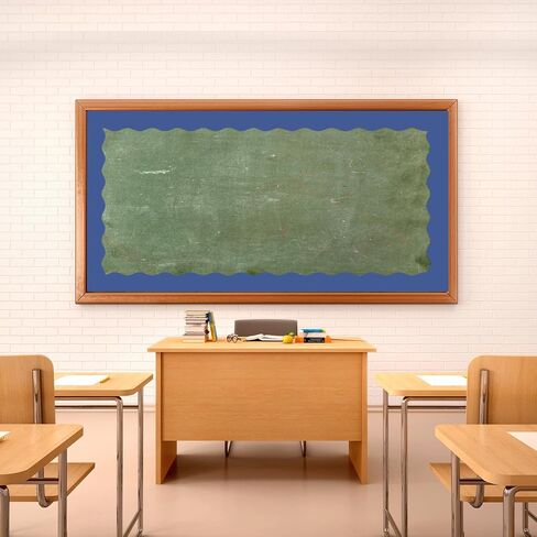 Navy Blue Bulletin Board Border 49.2ft Classroom Decorative Scalloped Rolled Border Trim in Saudi Arabia