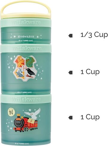 Whiskware Harry Potter Stackable Snack Containers for Kids and Toddlers, 3 Stackable Snack Cups for School and Travel, Hogwarts in Saudi Arabia