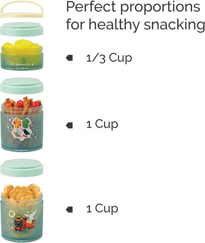 Whiskware Harry Potter Stackable Snack Containers for Kids and Toddlers, 3 Stackable Snack Cups for School and Travel, Hogwarts in Saudi Arabia