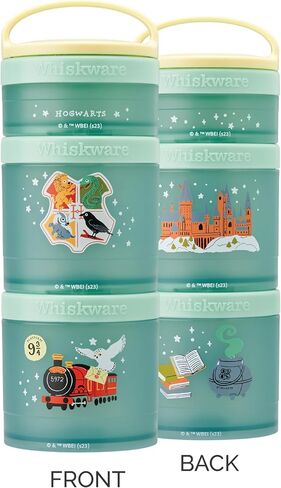 Whiskware Harry Potter Stackable Snack Containers for Kids and Toddlers, 3 Stackable Snack Cups for School and Travel, Hogwarts in Saudi Arabia