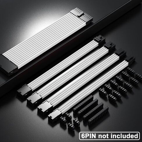 PSU Power Supply Cable Extension Kits, 24Pin ATX Cable, 4+4 Pin CPU Cable, 3X 6+2 Pin PCIE Cable, 4X Cable Comb (BYG, 4-Cable-Set) in Saudi Arabia