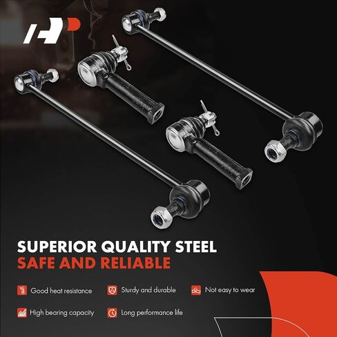 A-Premium Set of 8, Front & Rear Sway Bar Link, Front Inner Outer Tie Rod End, Compatible with Honda CR-V 2007 2008 2009 2010 2011 L4 2.4L in Saudi Arabia